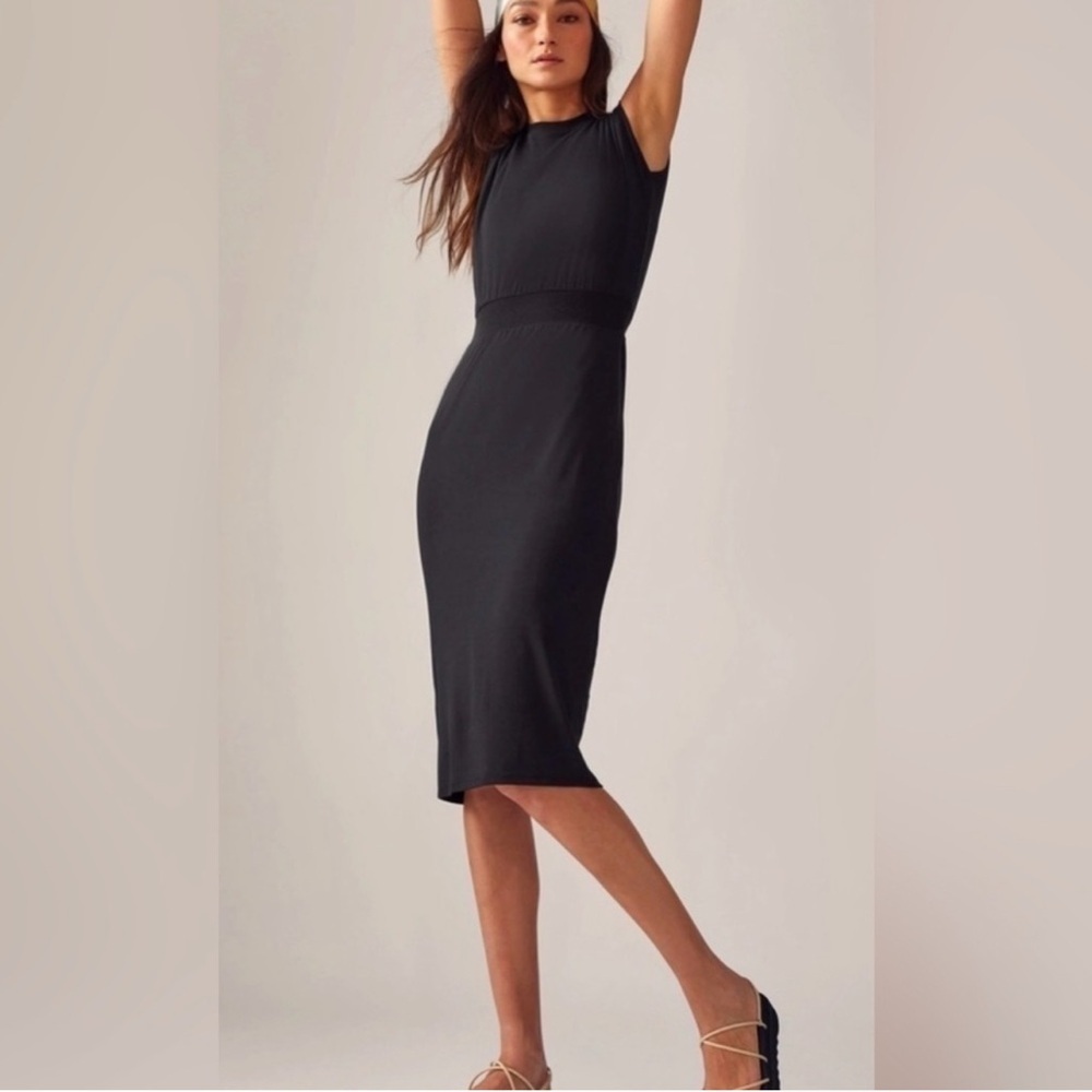 Athleta Black Casual Athletic Sleeveless Midi Dress Size XS